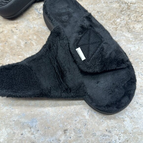 Sollbeam Slippers Womens Size 38 US 8 Black Soft Fuzzy Faux Fur Slides NWT - Picture 10 of 11